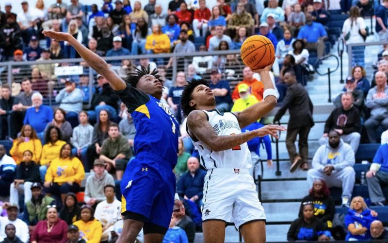 Habersham Central’s Enzo Combs added 17 points to the Raiders’ total in their Elite Eight matchup, capping off a marvelous career in Mt. Airy. BROOKE BARBOUR/HCHS