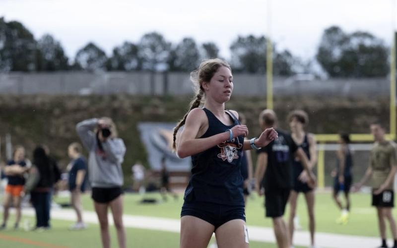 Senior Audrey Hotard is adding to her already illustrious career with the Habersham Central track team. LANG STOREY/Staff