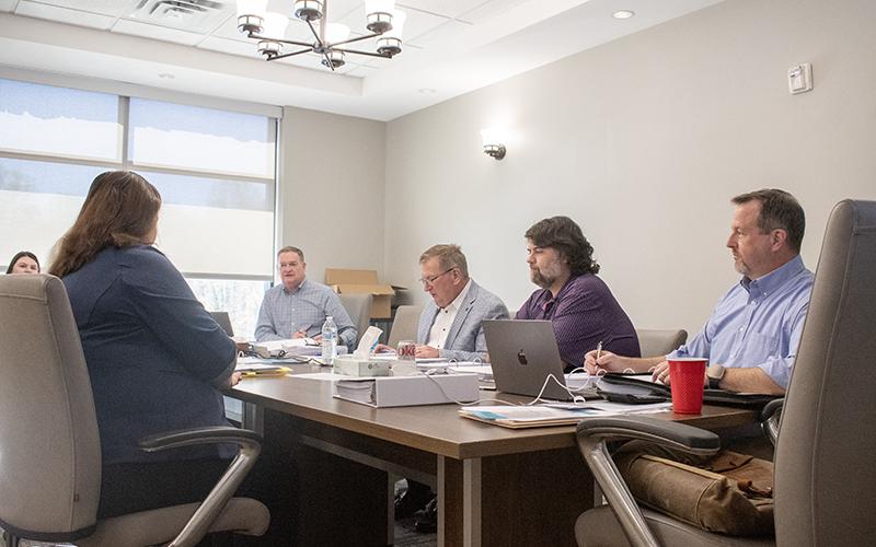 The County Commissioners listen to budget hearings from a few of the departments on Wednesday afternoon, including animal control, fleet and road maintenance, and emergency management services. HANNAH CAUDELL/Staff