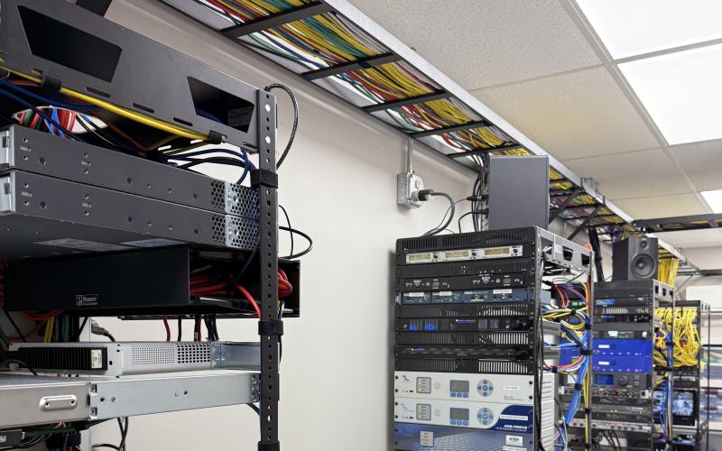 This is what WCON's complex server room looks like nowadays, complete with complex wiring and up-to-date technology. LANG STOREY/Staff