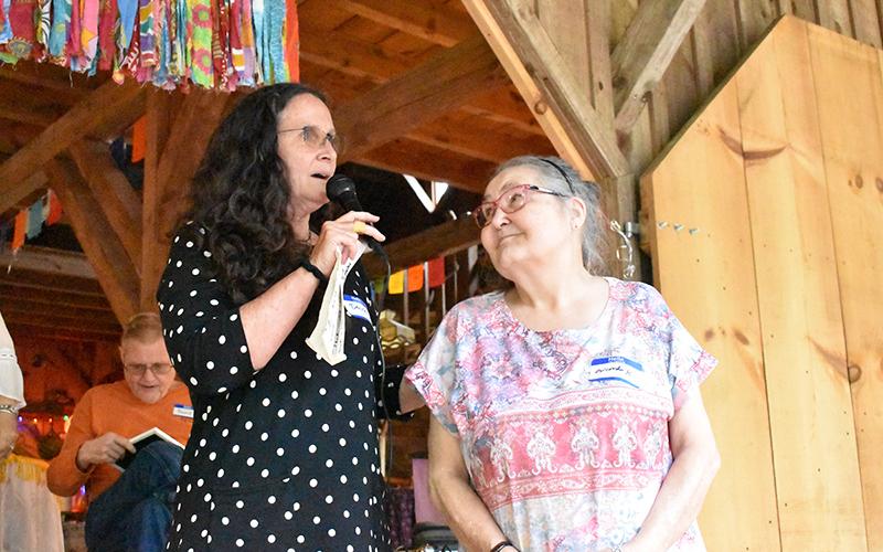 Avita Community Resource Specialist Denise Eller (left) praises the work of long-time Dream Weaver Wanda Kilgore (right), who has been a Dream Weaver since the very beginning. HANNAH CAUDELL/Staff