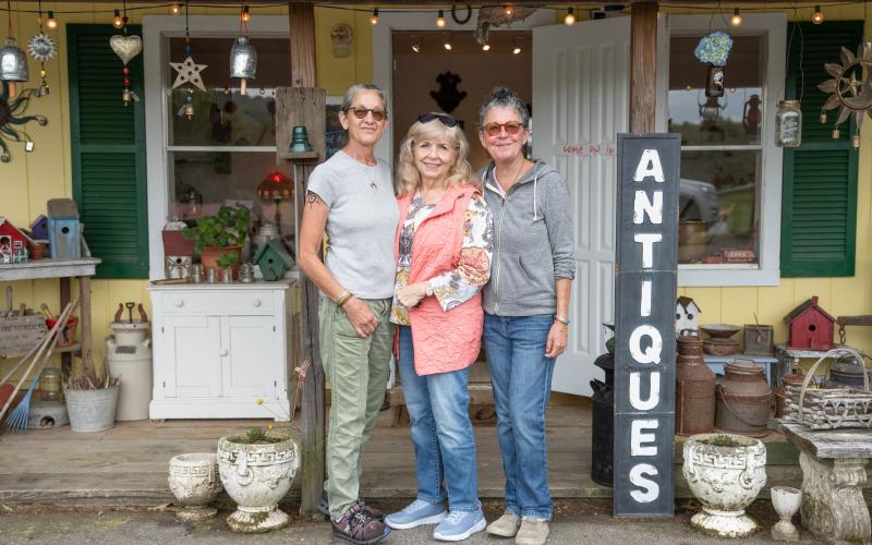 Sarah, Connie and Lori Walters stand in front of the cozy building just south of the barn. ZACH TAYLOR/Staff