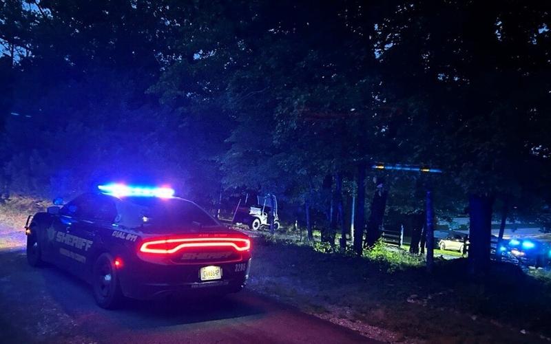 Law enforcement units are shown near the Kubota side-by-side Jonathan William Harris was seen driving Thursday night prior to his arrest. (Habersham County Sheriff’s Office photo/Rob Moore)