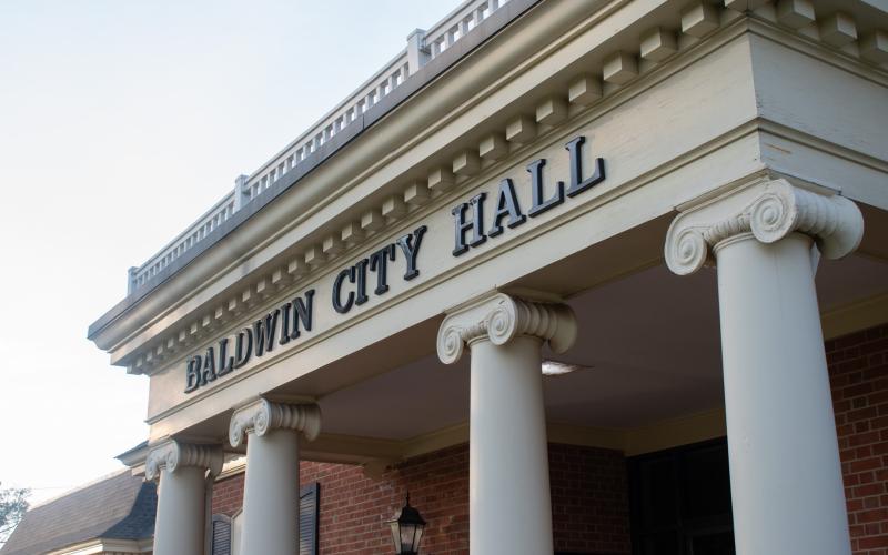 Baldwin’s city hall was the site of the Baldwin Comprehensive Plan on Wednesday evening, where the stakeholder committee discussed collecting survey data, feasibility studies, and how to bring more business and residents into the city while keeping its small-town feel. HANNAH CAUDELL/Staff
