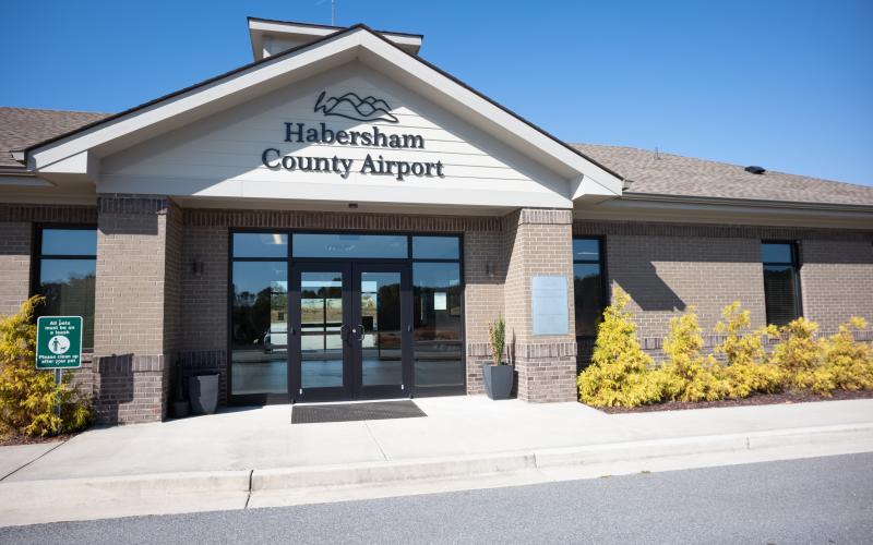 Stewart Swanson presented the Habersham County Airport Commission with a suggestion to change the signage on the main terminal to the James Tatum Terminal, as was requested in a 2005 resolution that the county adopted before constructing its new terminal in 2018. ZACH TAYLOR/Staff