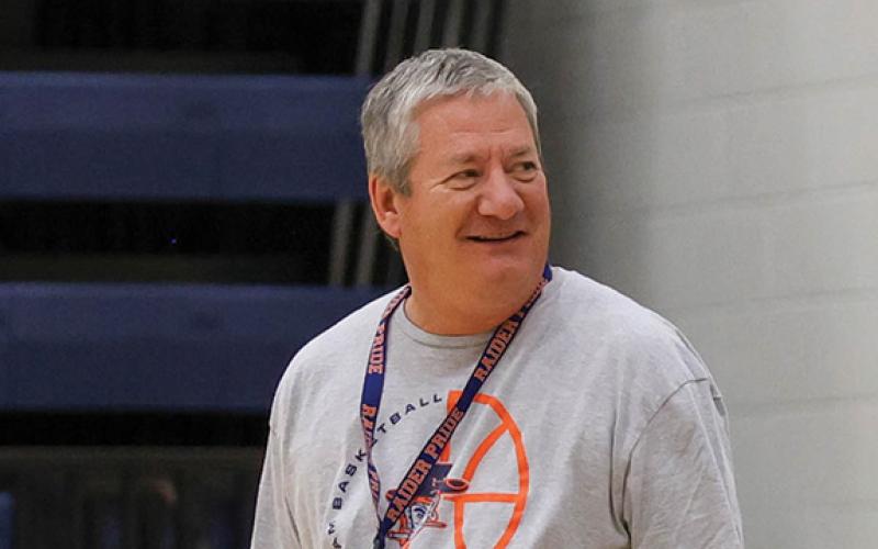 Bill Bradley, seen above at the girls basketball camp in June, is resigning from his role as girls basketball head coach. (Landen Todd/Staff)