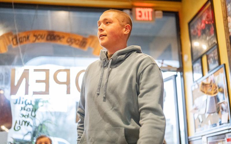 Riley Hembree walked through the doors at El Patron for his surprise party last Saturday. His family and friends celebrated his 17th birthday and the fulfillment of his Make-A-Wish trip to Hawaii. (Zach Taylor/Staff)