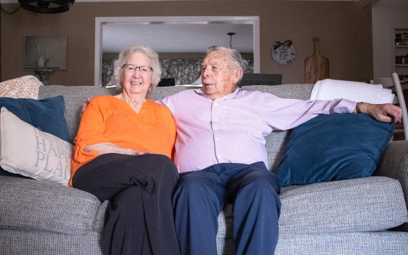 James and Syble Thomason sit in the living room of their Alto home, where they’ve lived since 1995. James, a Habersham native, moved himself and Syble to Northeast Georgia after they got married in 1963. (Hannah Caudell/Staff)