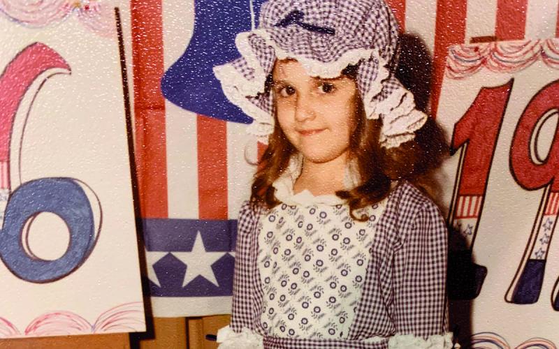 Jody Wall, then Jody York, portrays Betsy Ross for her kindergarten class on May 25, 1976. The photo was taken by Leroy Moulder Studio of Clarkesville. (Submitted)