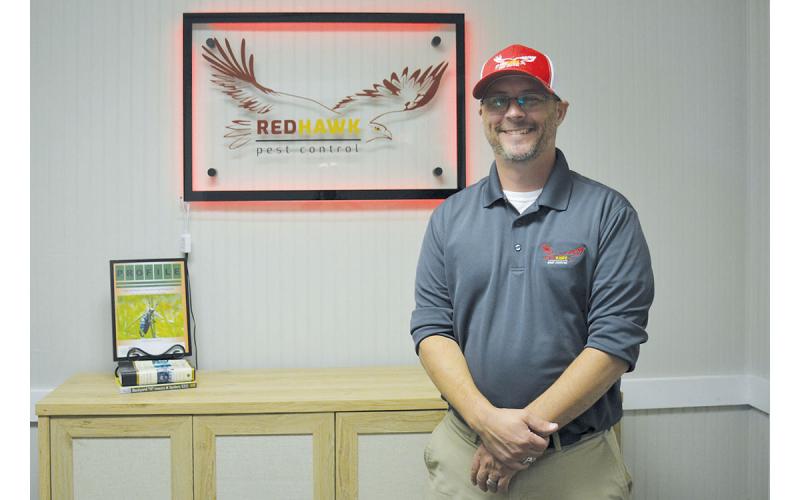 Josh Sheppard owns Red Hawk Pest Control in Clarkesville. (Samantha Sinclair/Staff)