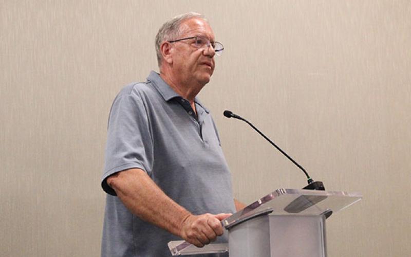 Habersham County resident Dale Green was the only resident to speak during the Board of Education’s budget public hearings. (Hannah Caudell/Staff)