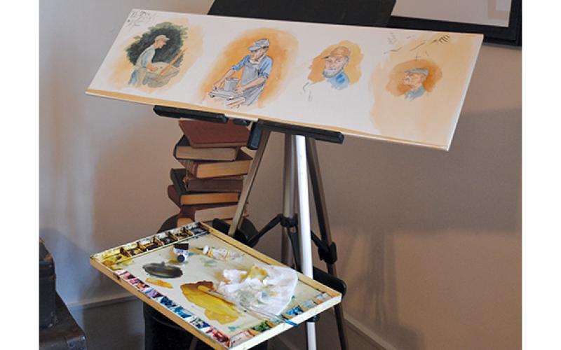 The last piece John Kollock was working on when he passed is one of the many personal items in the John Kollock exhibit at the Historic Mauldin House in Clarkesville.
