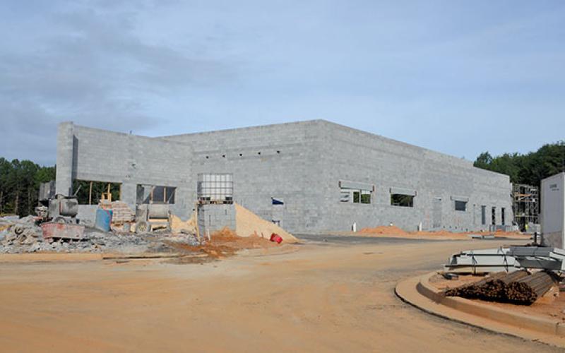 Walls are going up at the new Habersham County Animal Care and Control facility under construction on Old Athens Highway next to South Habersham Middle School. (Samantha Sinclair/Staff)