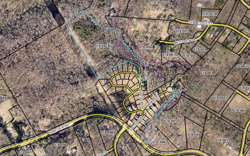 McClain Investment Properties owns 10.74 acres, noted as Tax Map Number 078087A, which they requested rezoning from Agriculture to R-2 Multi-Family Residential to build a 34-lot single-family home subdivision. The request was denied by Demorest City Council in April. (Submitted)