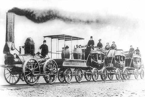 Shown is the first railroad locomotive in which Jarvis Van Buren had a role in assembling. It made its historic run from Schenectady to Albany, New York, on Aug. 9, 1831.