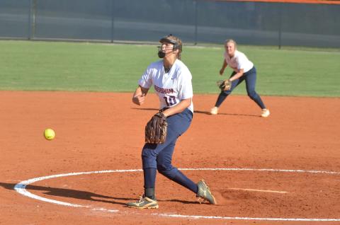 HCHS's Kyla Quiles throws a pitch during a game against Stephens County High School Friday.