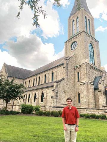 Shown is Edwin Wood standing by the chapel at Lee University in Cleveland, Tennessee. (Photo/SUBMITTED)