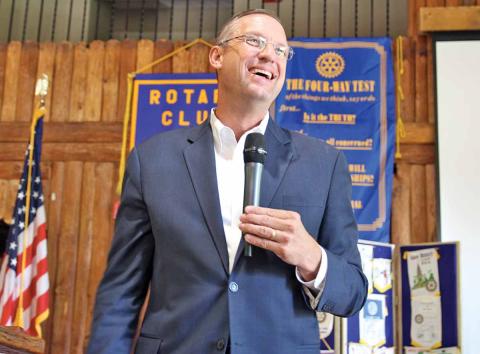 Rep. Doug Collins addresses an audience gathered Thursday for the regular weekly meeting of the Rotary Club of Habersham County. (Photo/ERIC PEREIRA)