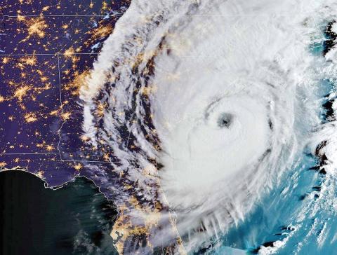 Hurricane Dorian, recently a category 3 storm seemingly bigger than Georgia, continued to shift north up the U.S. coast as of press deadline Thursday, bringing tornadoes and flooding to the Carolinas. (Photo/National Oceanic and Atmospheric Administration)