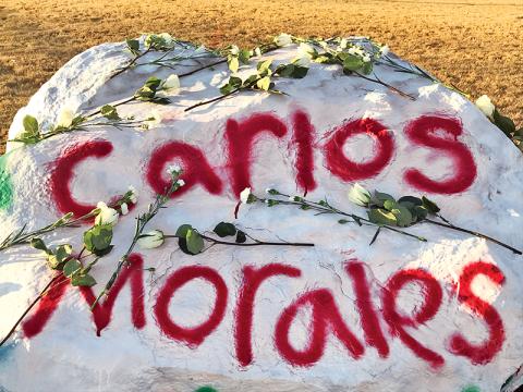 A rock at Habersham Central High School was dedicated to classmate Carlos Morales, who was killed in a car crash on Wednesday morning.