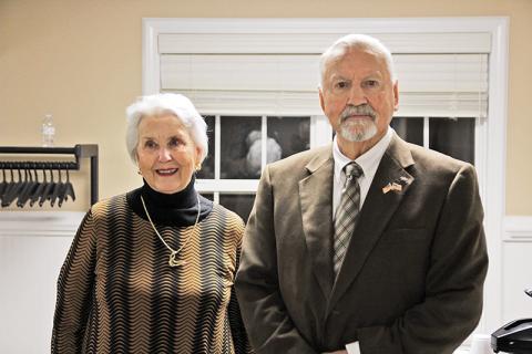 Council members Florence Wikle and John Popham were celebrated by friends and family at their last city council meeting.