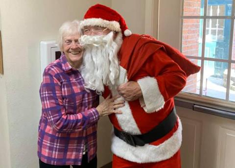 Various police and fire agencies spread holiday cheer by handing out gifts to residents at Habersham Retreat.