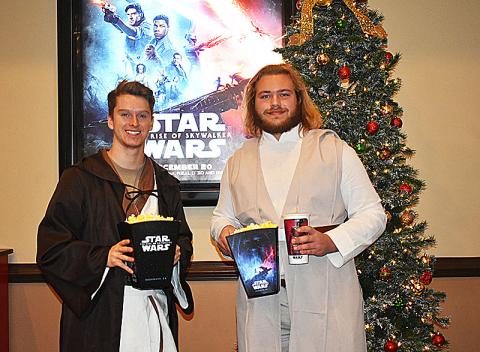 Habersham Hills had a packed house Thursday night for the premiere of Stars Wars: The Rise of Skywalker. Some fans of the franchise took the opportunity to dress up as some of their favorite characters. David Windmiller of Sautee dressed as Anakin Skywalker and Jacob Anderson of Cleveland dressed as Obi-Wan Kenobi.