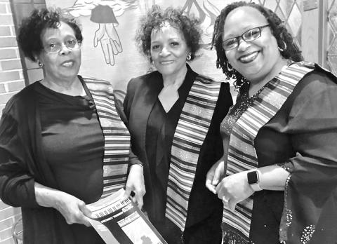 From left, Rev. Dr. Ann Nicely, Ms. Amy Bell and Ms. Stella Hatcher, Alliance for African Music Board Members, gather at the 2020 Annual Concert.