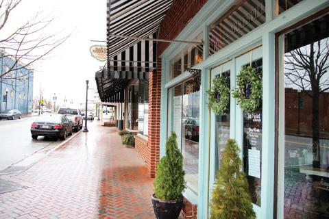 It was quiet on the streets of Clarkesville on Monday morning, but there are plenty of businesses there and across the county, particularly restuarants, there are still offering services during this time of crisis. Photo by ERIC PEREIRA/Staff