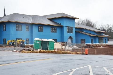 An extremely rainy February has delayed the completion date for the new Cornelia City Hall and fire station.