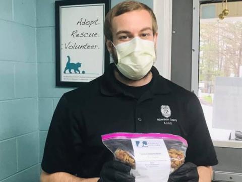 Habersham County Animal Care and Control Officer Mitchael Jenkins is ready to deliver free pet food to the community.