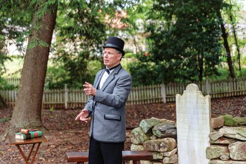 Doug Henry, who died April 13, is shown performing as Calvin Hanks during a fundraiser for the Old Clarkesville Cemetery. The cemetery was one of many local causes to which Henry donated his time and talents.