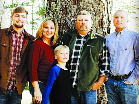 New Woodville Elementary Principal Lana Jones is shown with her husband Shane and sons Jarred, Colby and Creed.