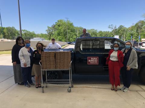 Healthcare workers at Habersham Medical Center appreciated the pizzas on Wednesday.