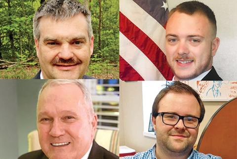 Candidates for the District 10 House seat are (clockwise from top left) Victor Anderson, Robert Crumley, Nick Mitchell and Jimmy Dean.