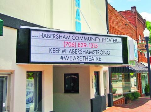 Habersham Community Theater now has a digital marquee to display messages. Photo by ERIC PEREIRA/Staff
