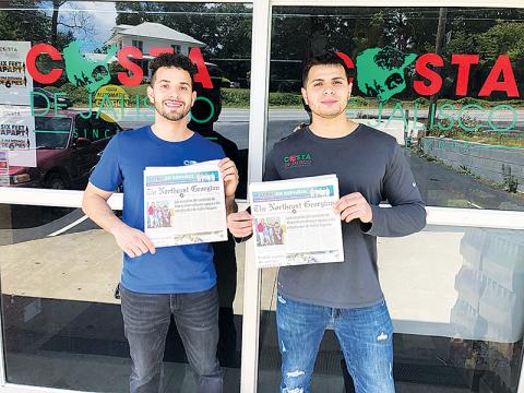 Habersham County is home for Eduardo Garcia (left) and A.J. Garcia (right), owners of Costa de Jalisco. Now, they are excited to see The Northeast Georgian in Spanish serving their community. Photo by DANIELA CINTRON