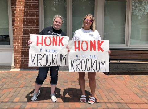Amber Burrell and Heather Dotson got off to an early start in expressing their opinion several hours before Tuesday night’s Demorest City Council meeting.