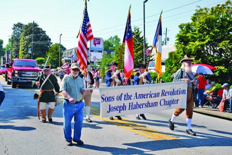 The Sons of the American Revolution mach in last year’s Mountain Laurel Festival in Clarkesville.