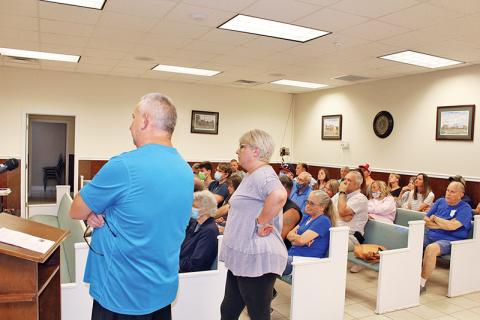 It looked like old times in Baldwin on Monday night, as local residents returned to public meeting mode in force.