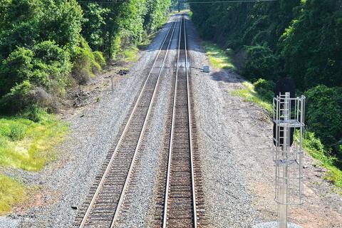 A man’s body was found Friday morning near this stretch of railroad track going through Mt. Airy at Dicks Hill Parkway.
