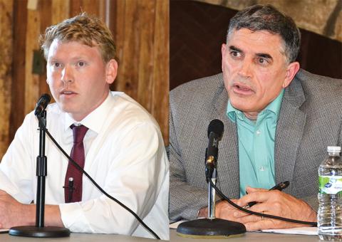 Congressional candidates Matt Gurtler (left) and Andrew Clyde got irritated with each other over attacks that had been placed on social media pages.