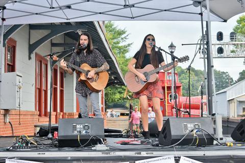 “Leaving Lennox” with Mick Hambly and Lauren Val played last year at the Big Red Apple Festival in Cornelia. There will be no singing and revelry in the downtowns of Cornelia or Clarkesville this fall, as both the Big Red Apple Festival and the Mountain Laurel Festival have been canceled due to concerns over the continuing COVID-19 pandemic.