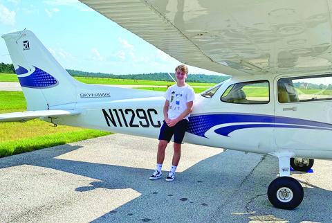 Baylee MacBeth of Clarkesville took his first two solo flights this week and is working toward his pilot’s license after starting lessons in January.