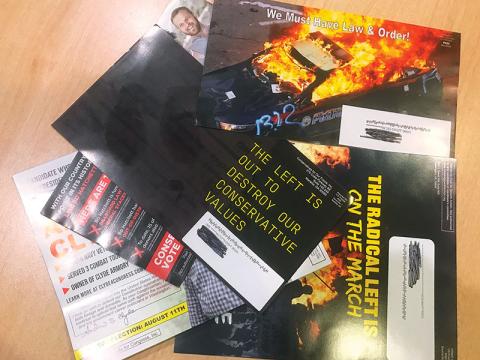 Political flyers with extreme messages have been hitting mailboxes for weeks leading up to Tuesday’s runoff election.
