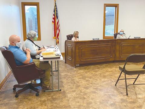 The Alto Town Council met Tuesday evening. From left are council members John Allen Fox Jr., P.J. Huggins, Carolyn Cabe and Mayor Audrey Turner.