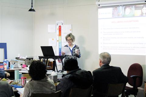 Advocacy coordinator Ann Sharp facilitates CASA training which prepares volunteers to advocate for children in court. 