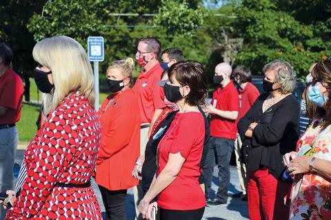 Staff members at North Georgia Technical College gathered last week to pray for Dr. Mark Ivester, who eventually lost his battle with COVID-19.
