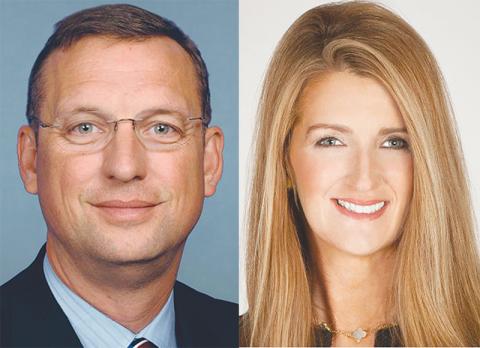 U.S. Rep. Doug Collins (left) and U.S. Sen. Kelly Loeffler are the two most high-profile of the 21 candidates running in the 'jungle' primary for Loeffler's Senate seat.