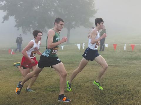 Tallulah Falls’ Evan Prince (front) ran 25th in a field of 228 runners on Saturday and set a school record in the process.
